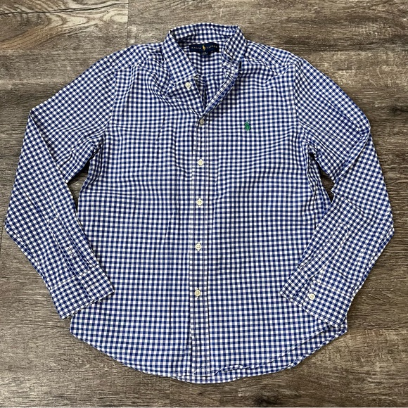 Ralph Lauren Other - Ralph Lauren Blue & White Checkered Plaid Button Down Shirt in Kid’s Size L
